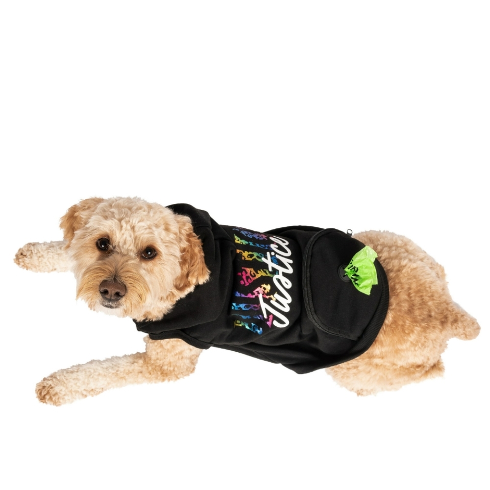 NWT Justice Dog Fleece Hoodie - Picture 2 of 3